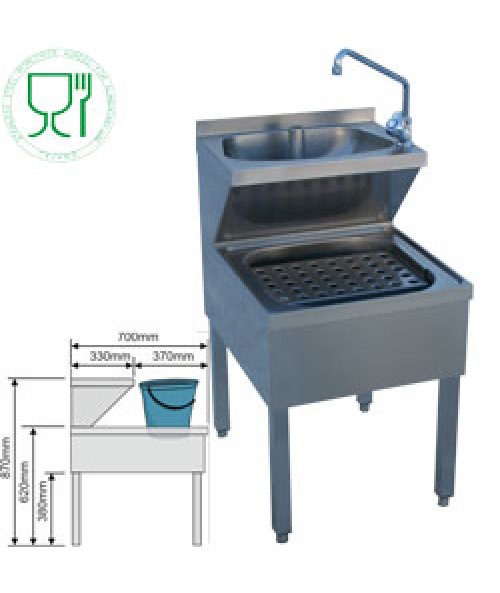 LMC-57 Freestanding Handwash Station With Bucket Drainage
