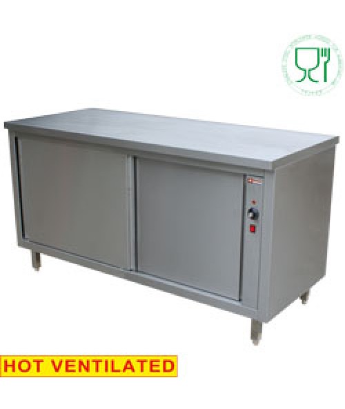 TE207/B Work Table With Heating Cupboard And Sliding Doors