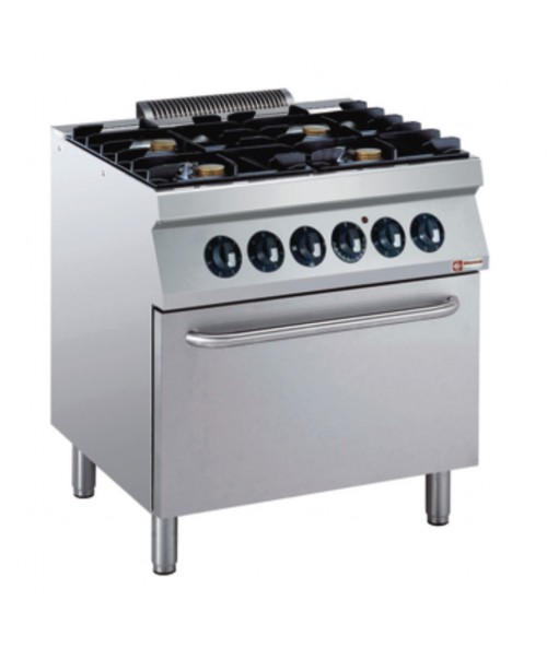 G17/4BFE8-AGA Electric Range Oven GN 2/1 with 4 Burner Gas Stove