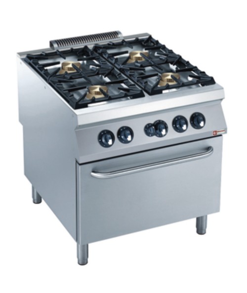 G22/4BF8PW-AGA Gas Range Oven GN 2/1 with 4 Burner Gas Stove