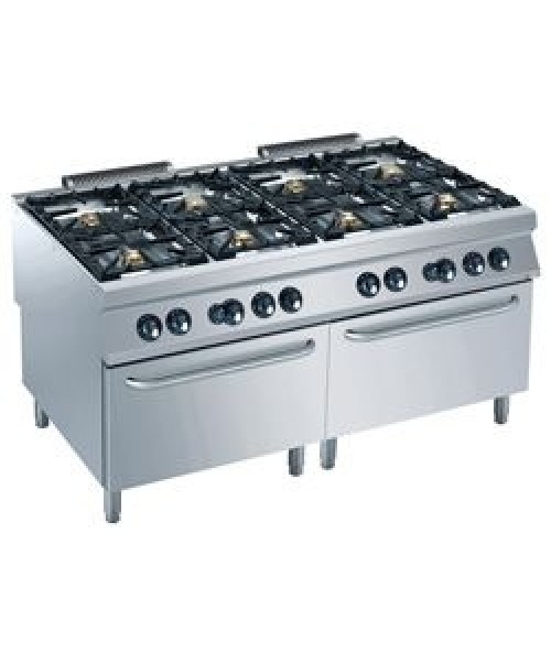 G22/8BF16-AGA Dual Gas Ovens GN 2/1 With 8 Burner Gas Stove