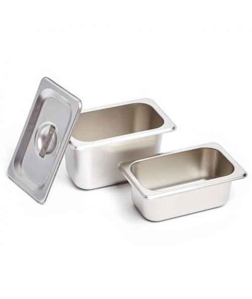 X1100 1/9 Size GN 18:8 Stainless Steel Lid (shown with Pans sold separately)