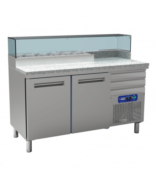 MR-PIZZA/CP Cooling Table For Pizzeria, 2 Doors 600X400