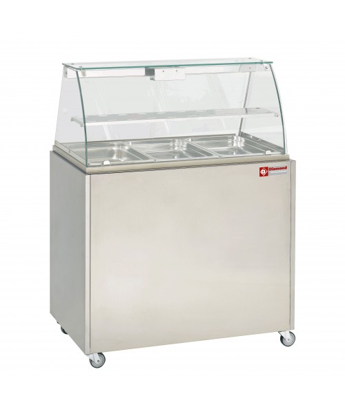 VBE-311 Panoramic Bain Marie Warmer with MEX-RG3 Support Trolley